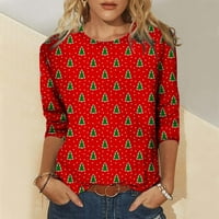Ženska majica Soighxzc Casual Fashion Active odjeća Duks okrugli vrat Vrhovi grafičkih tiska Ters Bluzes