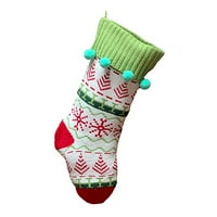 Zruodwans crvena, zelena snježna pahuljica i velika kapaciteta Božićne stablo čarape sa kuglicama privjesak