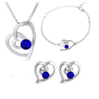 Nakit za nakit Ljubav Srca Ogrlice Privjesni naušnice Naušnice Postavi modni ljubavni nakit za žene i djevojke Plavo