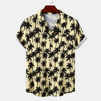 Caveitl majice za muškarce, muške košulje košulja cvijeće Havajska majica na plaži Ležerna sportska majica Top majica Žuta