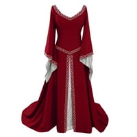 Dužina dugačka dugačka ženska rukav dress dress dress V izrez Ženska haljina odjeća obuća i dodaci 3xl
