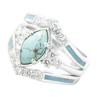 Modni prsten set Prirodni tirkizni dijamantni prstenovi majčinski dan za rođendan nakit za žene za žene