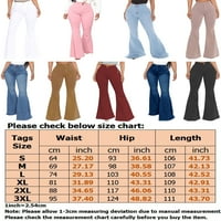 Trowwalk traper pantalone za žene za žene visoki struk rastezljive dno Jeans zvona