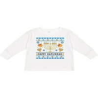 Inktastična hanukkah džemper stil dizajna sa menorah i dreidel poklon mališani dječak ili majica dugih
