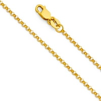Dragulji Lu 14k žuto zlato okruglo Rolo ogrlica lanca sa kopčom za kandžu jastoga