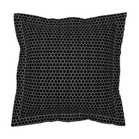 Pamučna savena rubne rubne šam, standardni - crni bijeli šesterokutni košnica geometrijski minimalistički