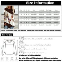 Cuoff bluze za žene modni casual dugih rukava Boho retro stil dugih rukava etnički print ženski vrhovi kaki 2x