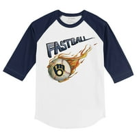 Mladića Tiny Turpap Bijela mornarica Milwaukee Brewers Fastball 3 majica 4-rukava Raglan