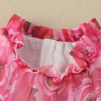 Djevojke toddlera haljine Ljeto kratki rukav modni cvjetni print Mali svježi stil princeza haljina casual