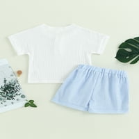 TODDLER Baby Boy ljeto pamučna posteljina odjeća s kratkim rukavima dolje majica + kratke hlače