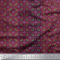 SIMOI CREPE svilena tkanina Stripe & Marokanski kaleidoskop Ispis tkanina sa dvorištem širom