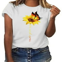 Ljetna grafička bluza za ispis za žene Casual Basic Fit Okrugli vrat T-majice Labavi plažni praznici