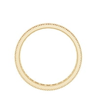 Laboratorija je stvorio rubin puni vječni prsten, zlatni milgrain prsten za žene, 14k žuto zlato, SAD