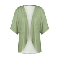 Yubatuo ženska moda tiskana sedmo-dio rukava s rukavima labava bluza casual bluza TOP Cardigan za ženska vojska zelena xl