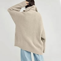 GDFUN ženski dugi rukav plementiv džemper otvoren prednji kardigan gumb labava odjeća