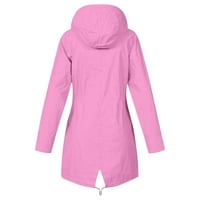 Zimski kaputi za žene za žene Čvrsto kolor kiša plus veličine vjetrovske kapute za kaput jakna ružičasta