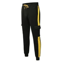 Teretne hlače Muška jesen i zima plus baršunaste džepove čipkaste pantalone Kombinezone hlače žuta veličina