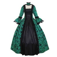 PBNBP srednjovjekovni kostim ženski vintage retro gotički dugi rukav čipka za patchwork patchwork dvostruke