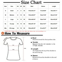 USMIXI Ženske košulje Kratki rukav Crewneck Geometrijski print ljetni vrhovi Klasična pad ramena za