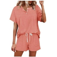 Modni ženski ležerni čvrsti kratki rukav vrhovi noćne odjeće Shorts Swither Sets