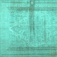 Ahgly Company u zatvorenom kvadratu Sažetak tirkizne plave suvremene prostirke savremene površine, 6