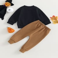 SUNISERY Baby Boy Halloween Outfits Dugi rukavi Dug pisma Ispiši dukseri + hlače postavljaju toddler