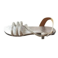 Ženske ljetne sandale cipele ravne dno rimske casual ravne sandale za plažu bijele 5,5