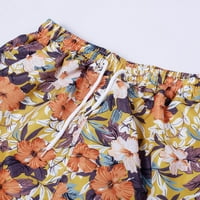 Ženske casual kratke hlače Ljeto udobno plaže kratke hlače Elastični struk cvjetni print s džepovima