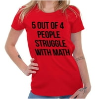 Smiješni ljudi se bore sa matematičkom ženskom majicom dame, marke za brisko x