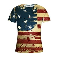 Košulje od 4. jula za muškarce kratki rukav gumb V-izrez Američka zastava Henley košulje Ljetna nezavisnost Dan Ležerne tanke Thirts