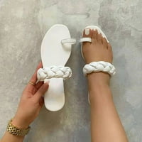 Absuyy slajd sandale za žene - novi stil otvoreni prsten za prsten za prsten na plaži Ljeto Slane sandale # bijeli-6.5