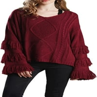 Ženska haljina labava pletena pulover sa ručicama s rukavima