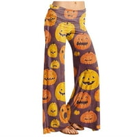 Ballsfhk Ženska moda Halloween Ispiši Ležerne pantalone za puštanja na prodaju široke pantalone za noge