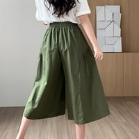 Žene casual labavi elastični visoki struk skrivene hlače Ljeto puno boje naglih pantalona sa širim hlače