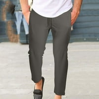 Teretne pantalone za muškarce vruća rasprodaja zanimaju, casual solid modni gumb zatvarač zatvarača olovke hlače pantalone
