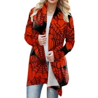 Sayhi Cardigan za žene Jesen i zimsko casual Leisure Pletenje dugih rukava Kardigan bundeve smiješne print ženske kardigan jakne vrhove