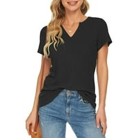 NSENDM ženske bluze gornje leptir print stilskih košulja Žene na vrhu Raglan rukava majica crna xx-velika