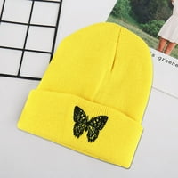 Hesoicy pleteni palijski šešir leptiri vez zadebljano super mekani casual drže topla čvrsta boja jeseni