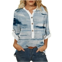 Ženska modna V-izrez postolja na dugih rukava Ležerne bluza FINS majica Hot8SL4867412