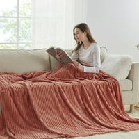 Nestl Cut Plish fleece bake za bacanje - super mekani lagani blaženi luksuzni krevet za krevet za kauč kauč, bacanje maglovite ruže