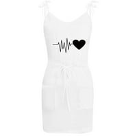 Haljine za žene bez rukava digitalna haljina za ispis V-izrez MIDI fit i flare modni trendi elegantni