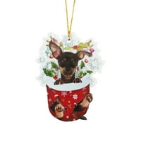 Njspdjh smiješan pas božićni čarapa za životinje ukrase božićni ukrasi Božićno ukrašavanje automobila za odmor ukras ukras za automobile Car Privjesak Božićni ukras