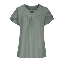 Ljetni vrhovi za žene kratki rukovi Bluze Regularne fit T majice Pulover TESE vrhovi čvrstih majica