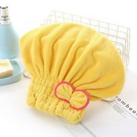 Boje MicroFiber Čvrsta brzo suha kosa šešir za kosu za kosu žene glave omotavaju šešir, žuti
