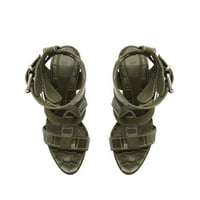 Schutz Chantelle Platform Vojne zelene ručne sandale za petu kroka