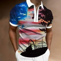 4. jul Dan nezavisnosti Muška polo majica 3D digitalni tisak rever sa zatvaračem kratkih rukava Ležerne modne jakne T-majice