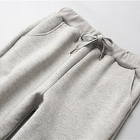 Cethrio plus veličina ženske hlače čišćenje čvrstog toplog runa casual zimske sive hlače veličine s