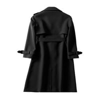 Cindysus ženska odjeća sa dvostrukim grudima dugim kaputom džepne kapute Casual Party isključite Cardigan Cardigan Black M