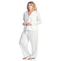 Ležerne noći ženski dugi rukav cvjetni čipkasti trim pidžama set