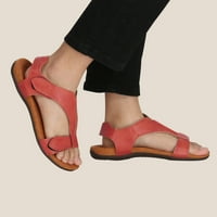 Asdoklhq sandale za žene Ljetne dame ravne pete Sandale casual ženske cipele crvene 43